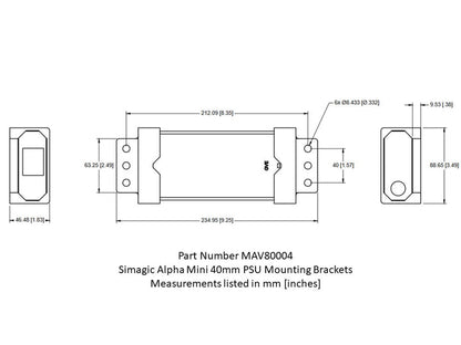 SIMAGIC Alpha and Alpha Mini 40MM PSU Mounting Brackets - MAV80004