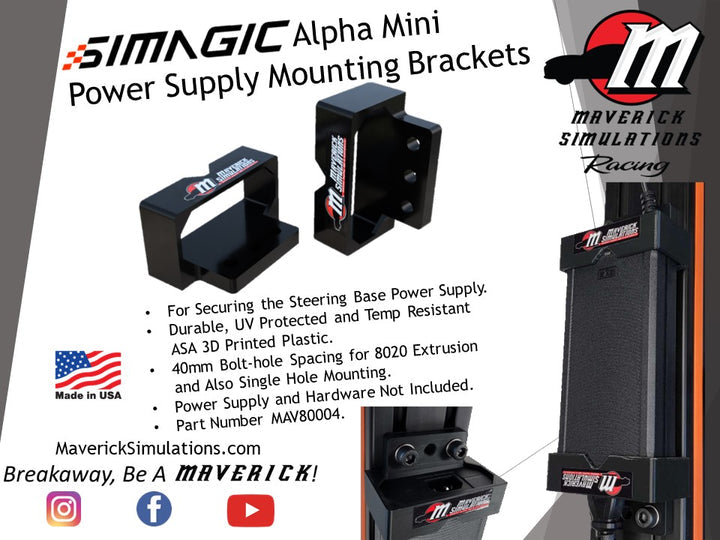 SIMAGIC Alpha and Alpha Mini 40MM PSU Mounting Brackets - MAV80004