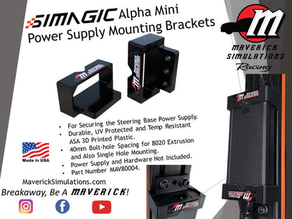 SIMAGIC Alpha and Alpha Mini 40MM PSU Mounting Brackets - MAV80004